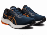 Asics pulso de gel 13 zapatillas azul francés naranja impactante - Image 2