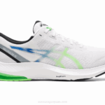 Asics pulso de gel 13 zapatillas blancas y limas brillantes