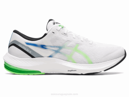 Asics pulso de gel 13 zapatillas blancas y limas brillantes