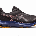 Asics pulso de gel negro y papaya para correr