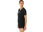 Asics rayas de mujer cuello en v brillo negro elegante - Image 3