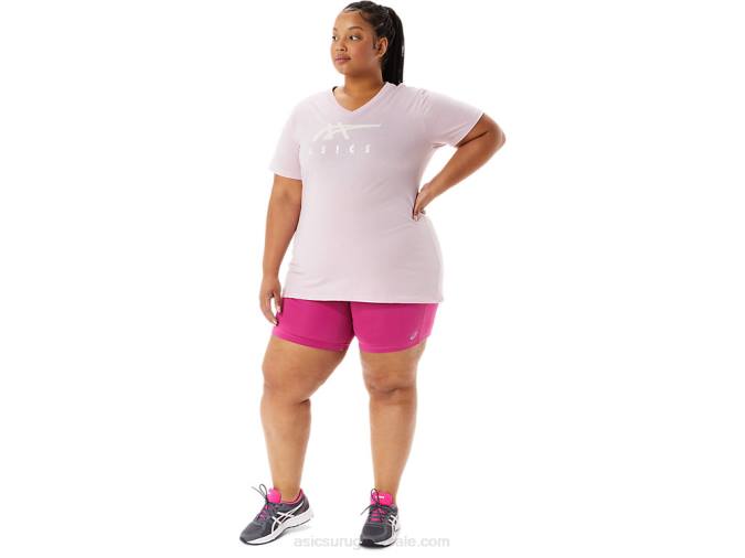 Asics rayas de mujer cuello en v color rosa estilo moderno - Image 3