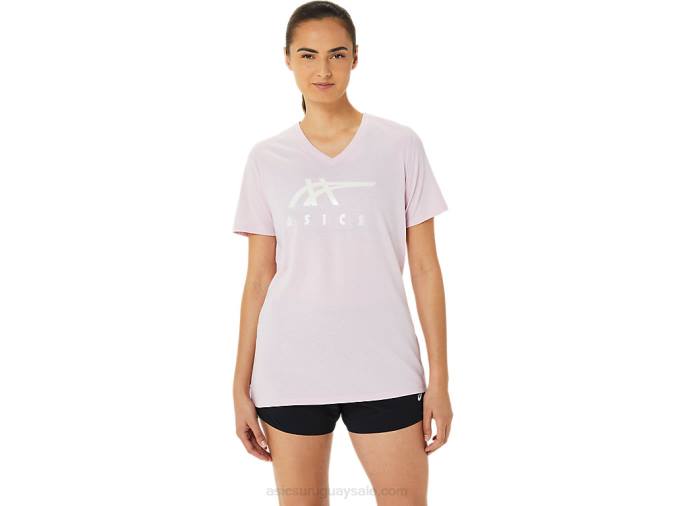 Asics rayas de mujer cuello en v color rosa estilo moderno - Image 6