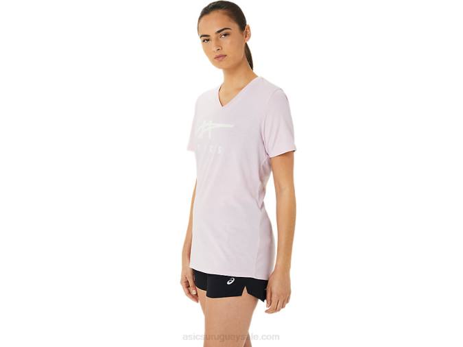 Asics rayas de mujer cuello en v color rosa estilo moderno - Image 7