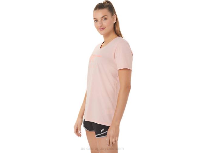Asics rayas de mujer cuello en v rosa helada estilo moderno - Image 3