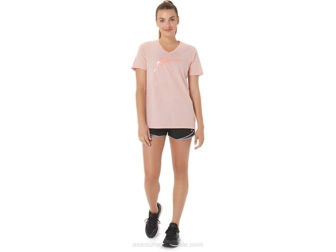 Asics rayas de mujer cuello en v rosa helada estilo moderno - Image 5