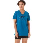Asics rayas mujer cuello en v azul renacido estilo único
