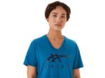 Asics rayas mujer cuello en v azul renacido estilo único - Image 4