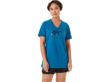 Asics rayas mujer cuello en v azul renacido estilo único