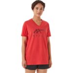 Asics rayas mujer cuello en v brezo rojo chic
