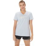 Asics rayas mujer cuello en v cielo suave moda deportiva