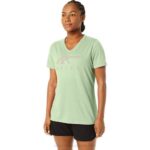 Asics rayas mujer cuello en v susurro brezo verde moda elegante
