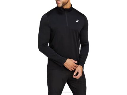 Asics rendimiento cremallera 1/4 negra para hombre