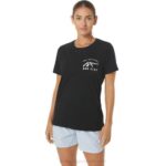 Asics rendimiento crew negro logo luminoso pequeño