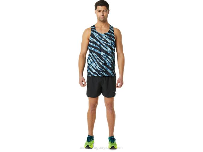 Asics rendimiento hombres cortos ventilados negros 5 pulgadas - Image 4