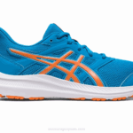 Asics Sacudida 4 Escuela Primaria Azul Isla Melocotón Trendy