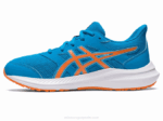 Asics Sacudida 4 Escuela Primaria Azul Isla Melocotón Trendy - Image 4