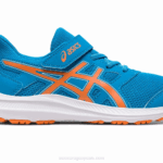 Asics sacudida 4 preescolar azul isla melocotón estilo y comodidad