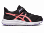 Asics sacudida 4 preescolar negro papaya estilo y comodidad
