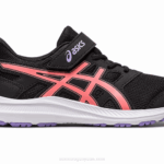 Asics sacudida 4 preescolar negro papaya estilo y comodidad
