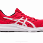 Asics sacudida 4 zapatillas rojo eléctrico y blanco