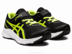 Asics sacudida preescolar negro verde peligro zapatos deportivos - Image 2