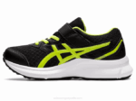 Asics sacudida preescolar negro verde peligro zapatos deportivos - Image 4