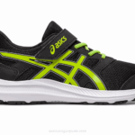 Asics sacudida preescolar zapatillas ralladura lima negra