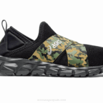 Asics slip-on lyte cuántico negro camuflaje estilo urbano