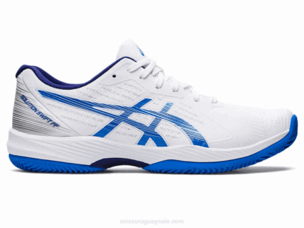 Asics solución de arcilla swift ff tenis blanco azul eléctrico