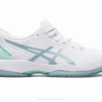 Asics Solución de Arcilla Swift FF Zapatillas Blanco Azul Humo