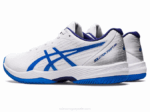 Asics solución rápida deportivas blancas y azules eléctricas - Image 3