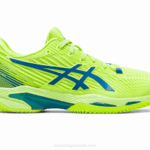 Asics Solución Velocidad FF 2 Arcilla Verde Peligro Azul Renacido