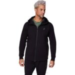 Asics sudadera con capucha cremallera negra movilidad deportiva