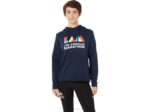 Asics sudadera con capucha mujer azul marino estilo moderno