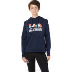 Asics sudadera con capucha mujer azul marino estilo moderno