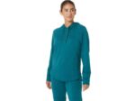 Asics sudadera con capucha mujer terciopelo verde espacial