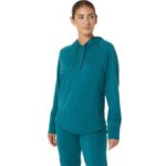 Asics sudadera con capucha mujer terciopelo verde espacial