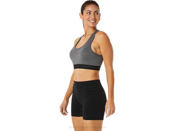 Asics sujetador con relleno gris oscuro y negro para mujer - Image 3