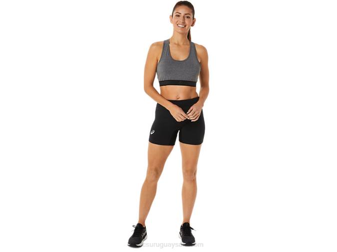 Asics sujetador con relleno gris oscuro y negro para mujer - Image 4