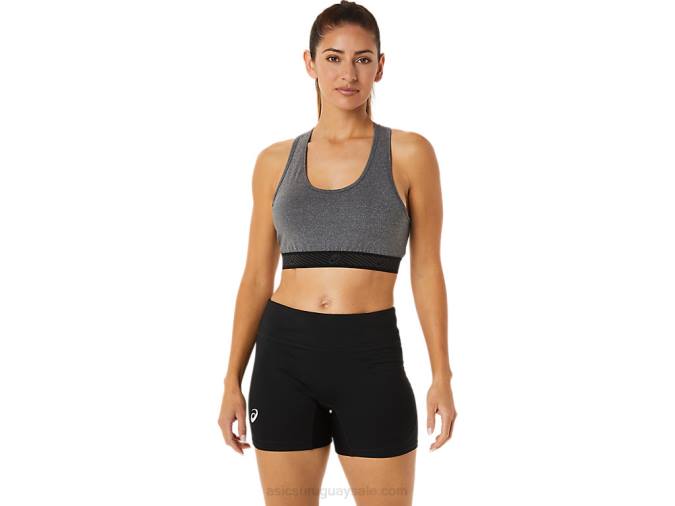 Asics sujetador con relleno gris oscuro y negro para mujer - Image 1