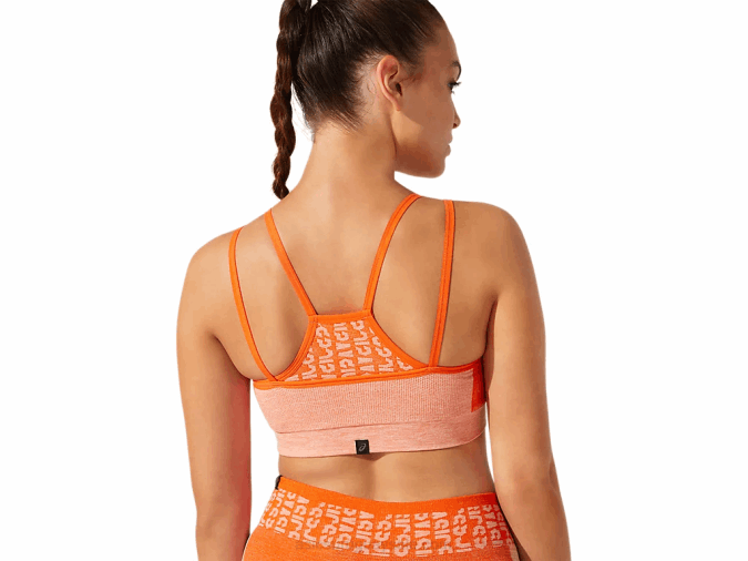 Asics sujetador corto mujer sin costuras naranja melocotón estilo y comodidad - Image 2