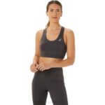 Asics sujetador cruzado mujer gris obsidiana estilo cómodo
