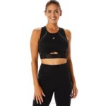 Asics sujetador deportivo malla rendimiento negro mujer