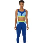 Asics sujetador fuerte reutilizado mujer azul cielo ártico gecko verde