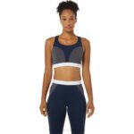 Asics sujetador fuerte reutilizado mujer gris piedmont blanco