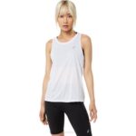 Asics tanque de carrera femenino blanco brillante estilo y comodidad
