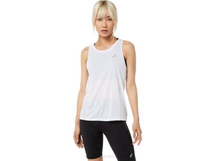 Asics tanque de carrera femenino blanco brillante estilo y comodidad