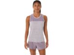Asics tanque de carrera femenino cuarzo violeta duna verano estilizado