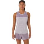 Asics tanque de carrera femenino cuarzo violeta duna verano estilizado